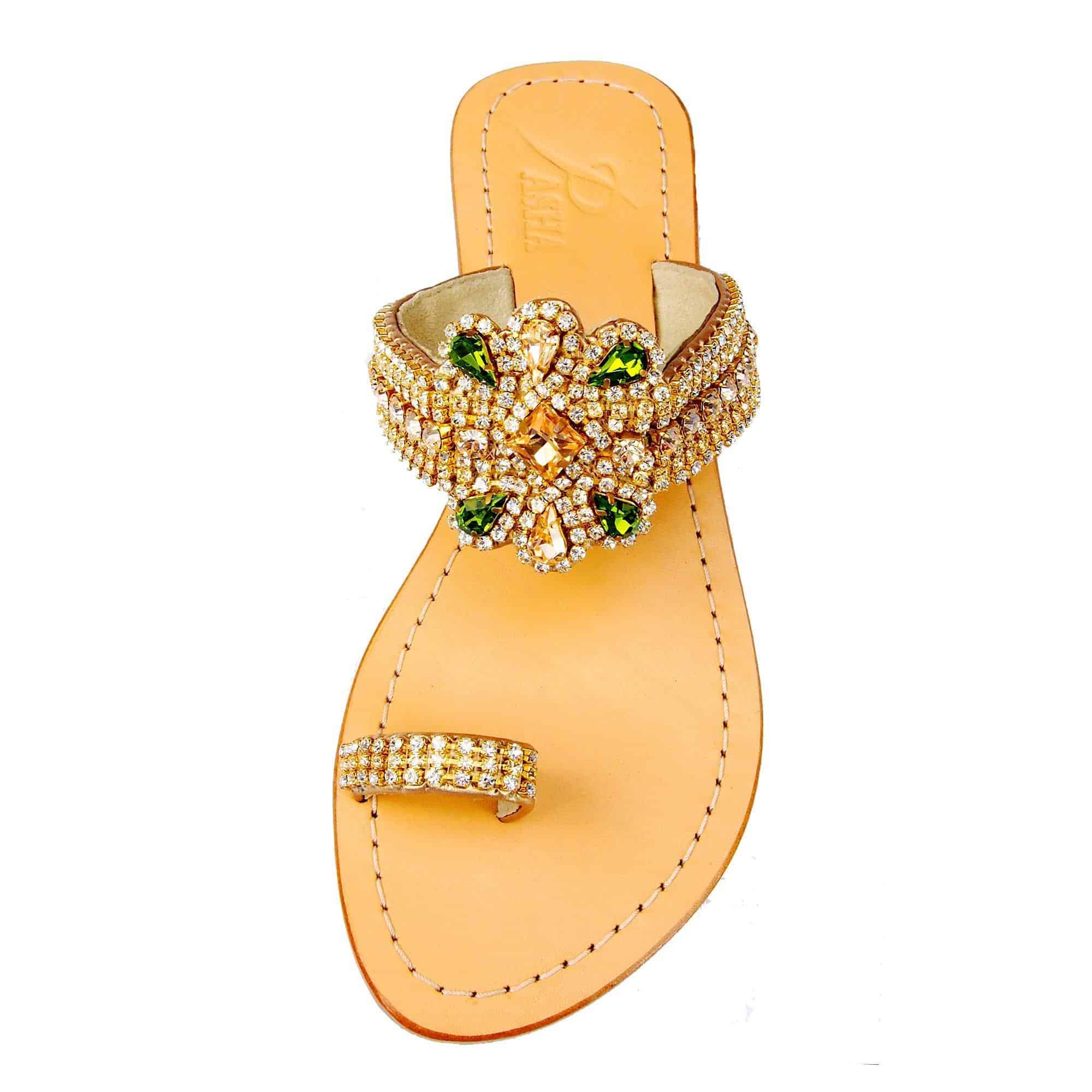 Huja Asparagus Gold Sandals