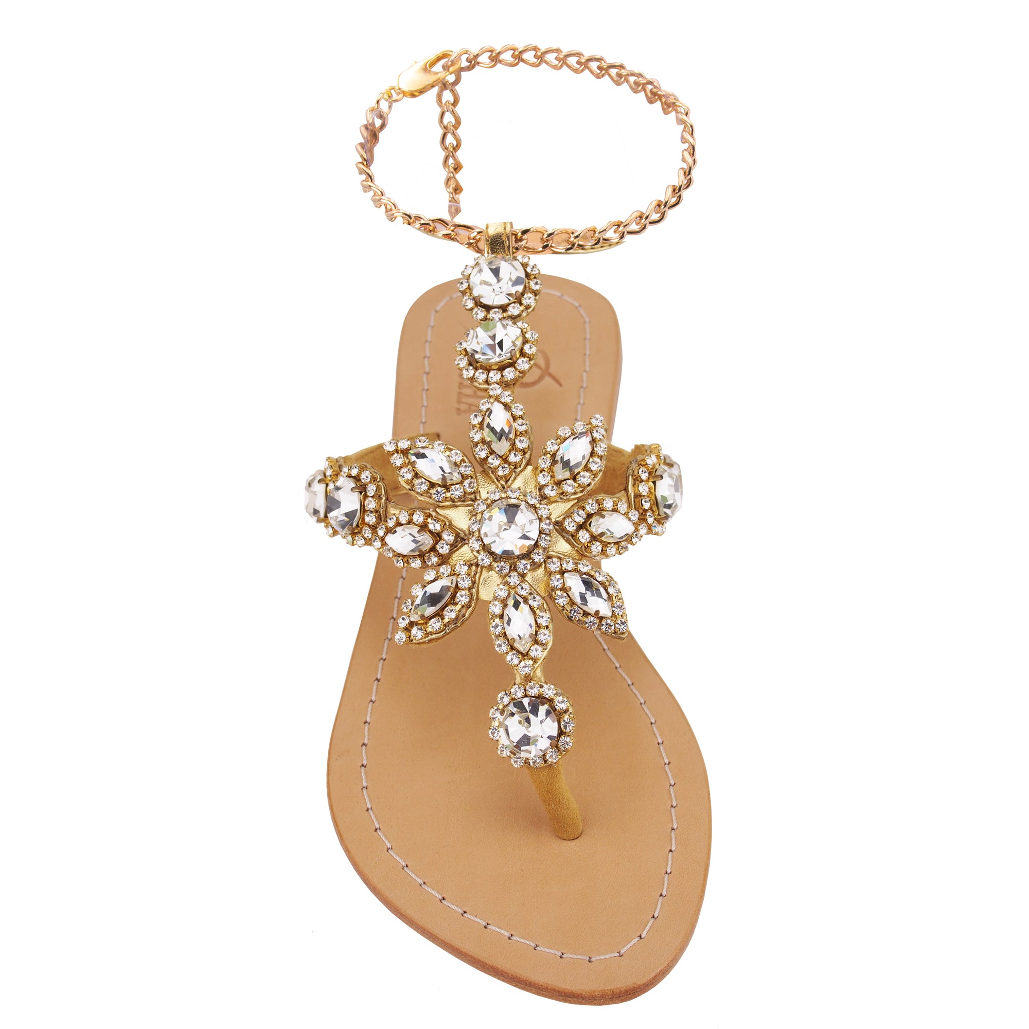 Clear jeweled sandals on sale