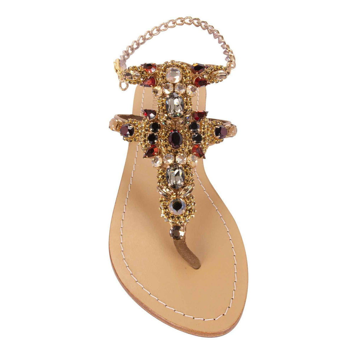 Gladiator Rhinestone Trim Wedge Sandals