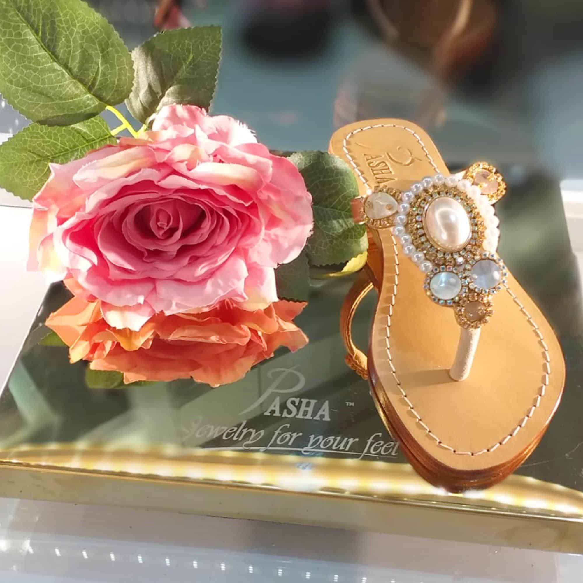 SIWALIK - Pasha | Handmade Leather Sandals with Czech Rhinestones - 