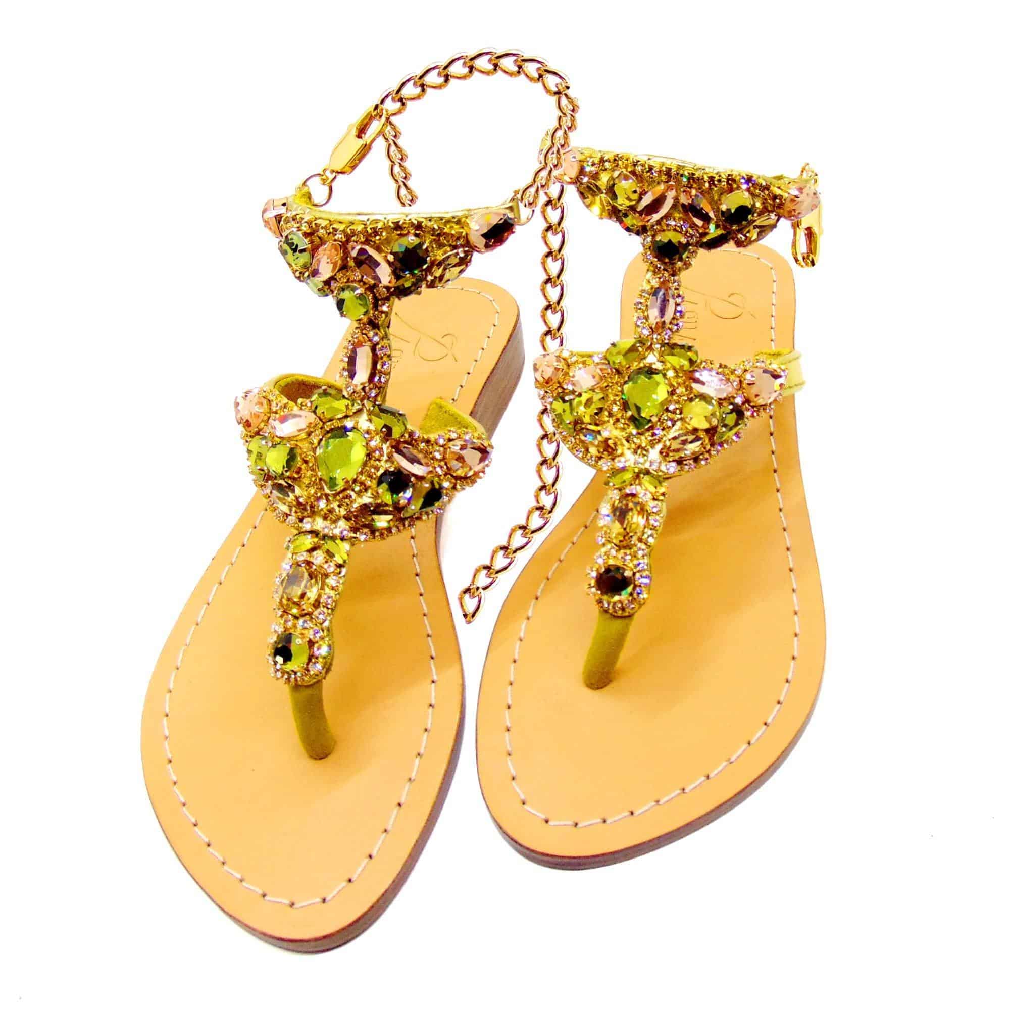 Olivine Peach Gold Sandals