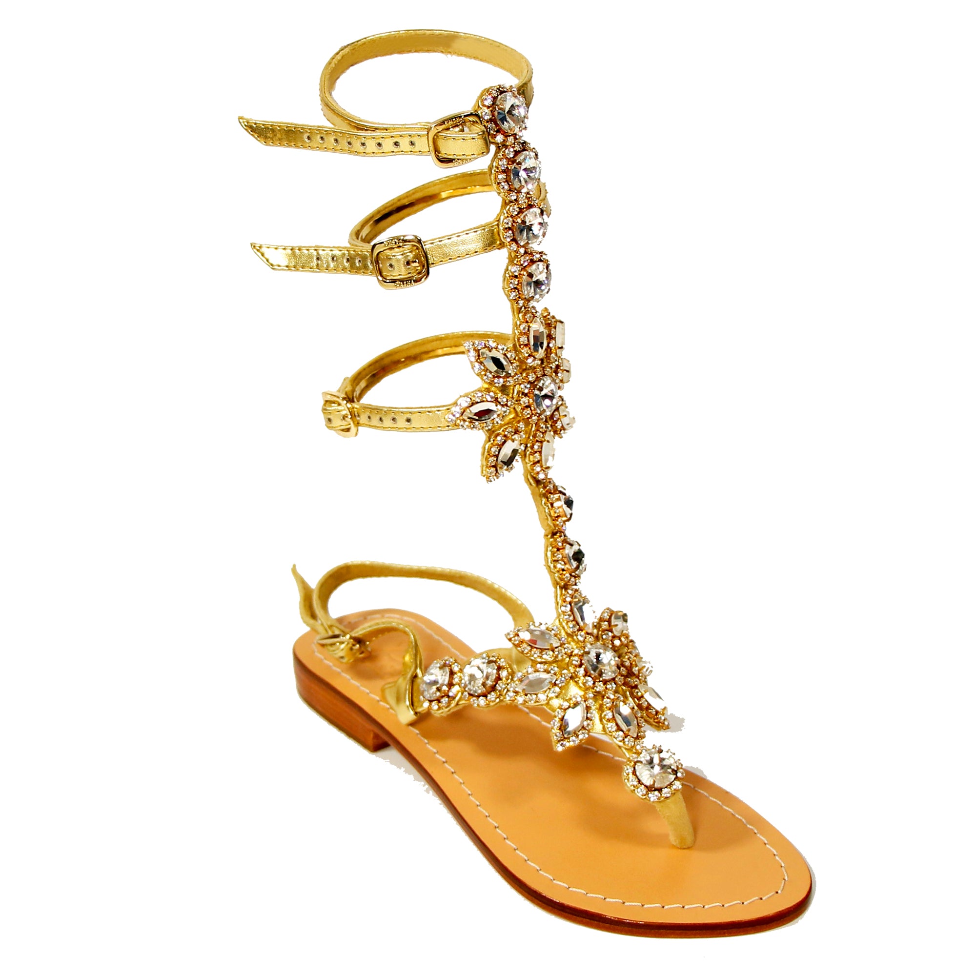 Gold rhinestone gladiator on sale sandals